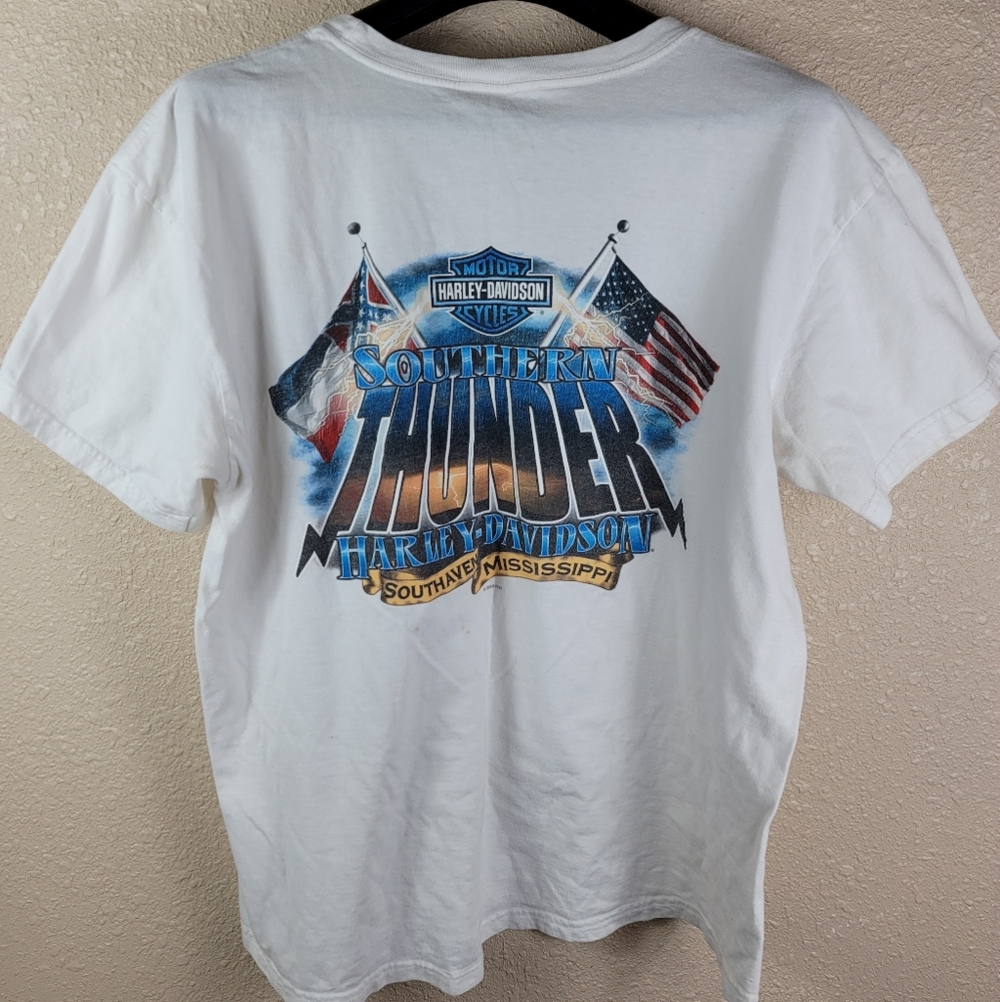 Harley davidson Men's short tee  White Sz XL Some stains